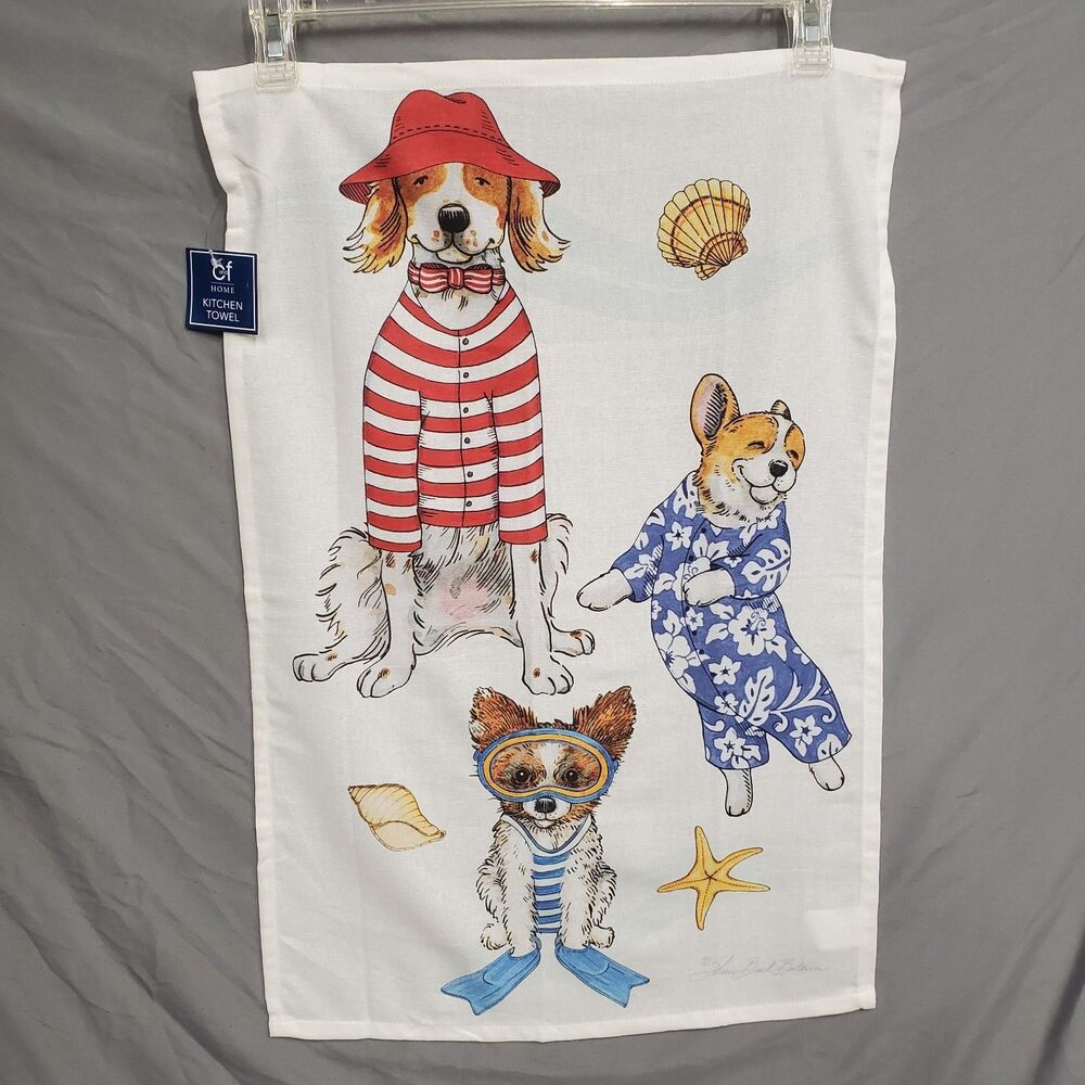 NEW Funny Dogs Dish Towel 100% Cotton  Kitchen Towel